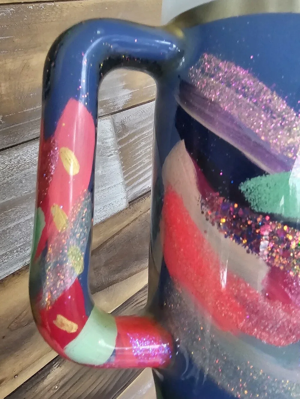 Suze Ford Custom Hand Painted Stanley Tumbler 30z Brush Strokes Limited Edition - Picture 14 of 17